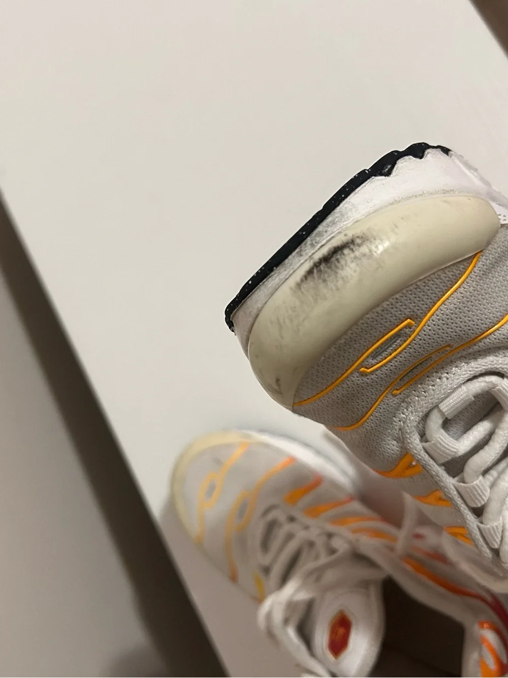 Nike Kids White Sneakers with Orange Trim